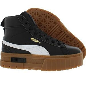 PUMA Mayze Womens Mid Platform Black Sneakers Casual Shoes Size 8.5